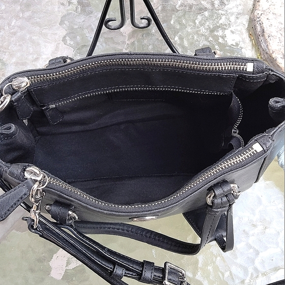 Coach Peyton Black Leather Double Zip Crossbody - Picture 10 of 11